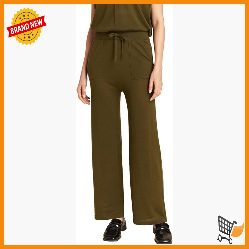 Summer Wool Cashmere Wide Leg High Waist Pants With Pockets
